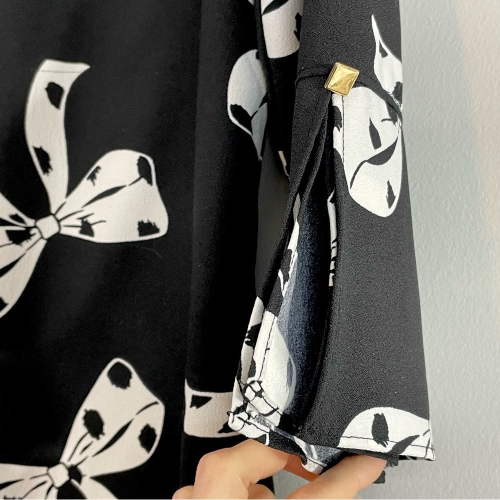 Vintage BANANA REPUBLIC Noir Ribbon Print Mini Dress - Picture 9 of 10